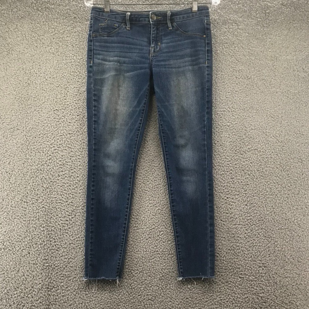 Massimo Womens Distressed Low Rise Jegging Hemless Size 4